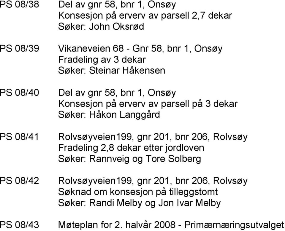 dekar Søker: Håkon Langgård Rolvsøyveien199, gnr 201, bnr 206, Rolvsøy Fradeling 2,8 dekar etter jordloven Søker: Rannveig og Tore Solberg