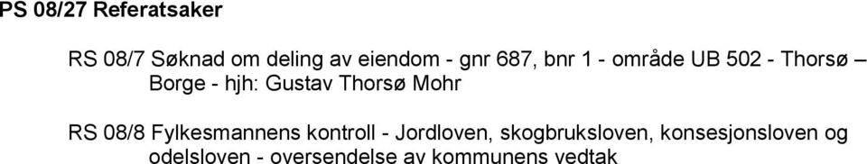 Mohr RS 08/8 Fylkesmannens kontroll - Jordloven,