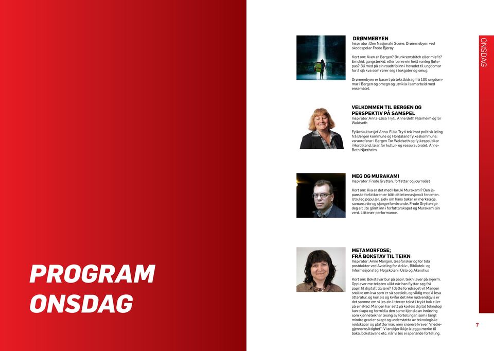 ONSDAG Drømmebyen er basert på tekstbidrag frå 100 ungdommar i Bergen og omegn og utvikla i samarbeid med ensemblet.