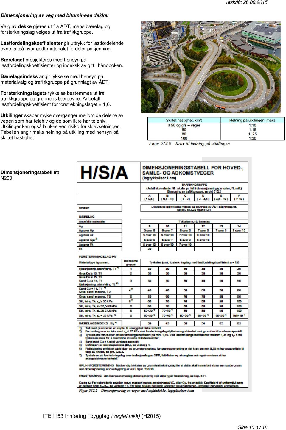 Bærelaget prosjekteres med hensyn på lastfordelingskoeffisienter og indekskrav gitt i håndboken. Bærelagsindeks angir tykkelse med hensyn på materialvalg og trafikkgruppe på grunnlagt av ÅDT.