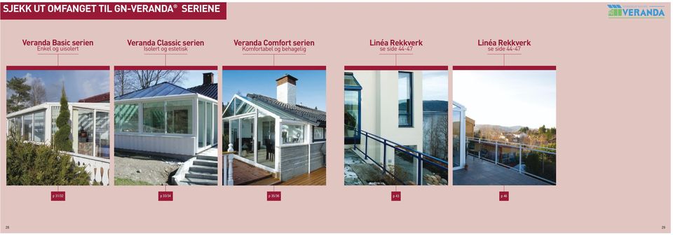 Veranda Comfort serien Komfortabel og behagelig Linéa Rekkverk se side