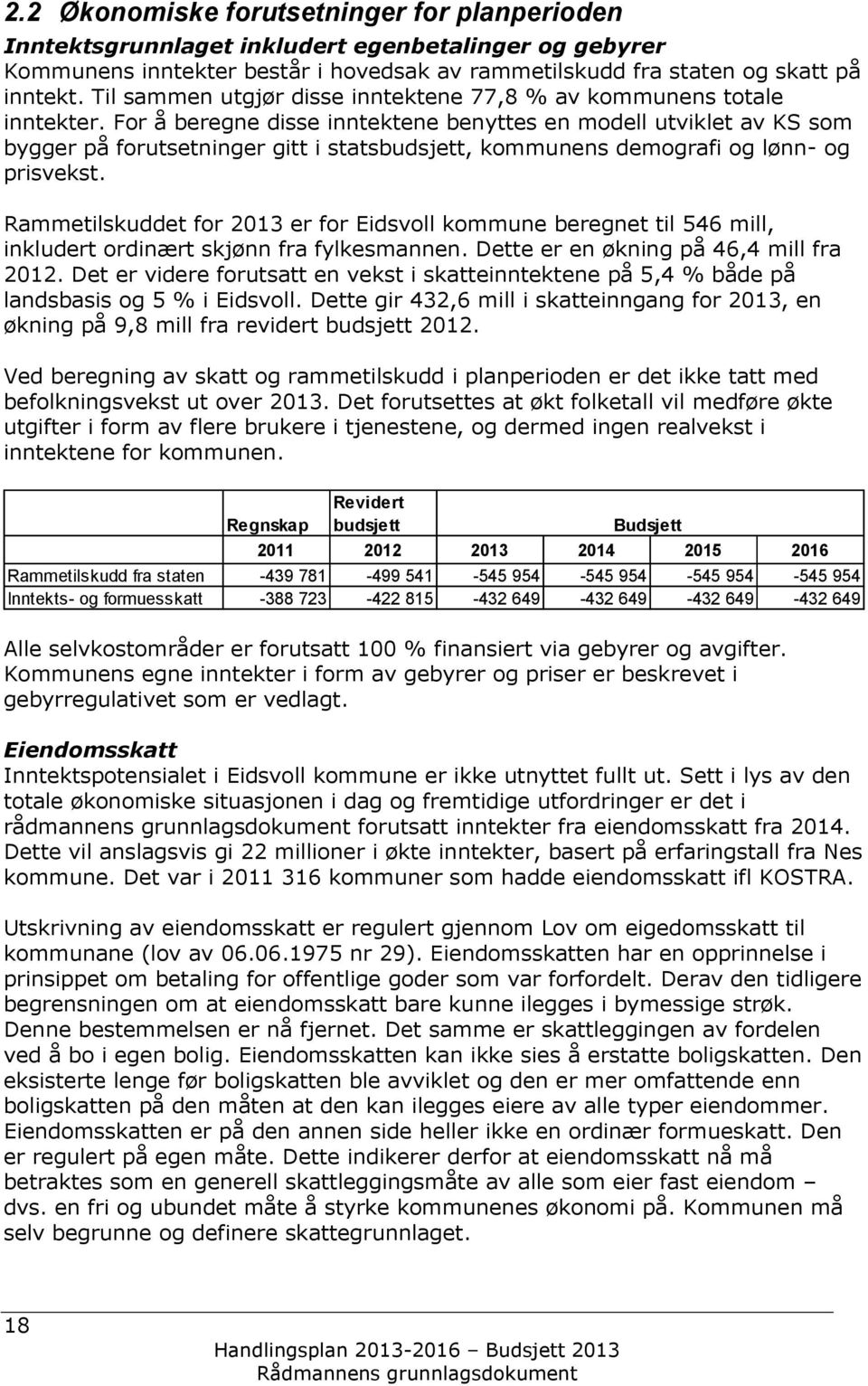 For å beregne disse inntektene benyttes en modell utviklet av KS som bygger på forutsetninger gitt i statsbudsjett, kommunens demografi og lønn- og prisvekst.