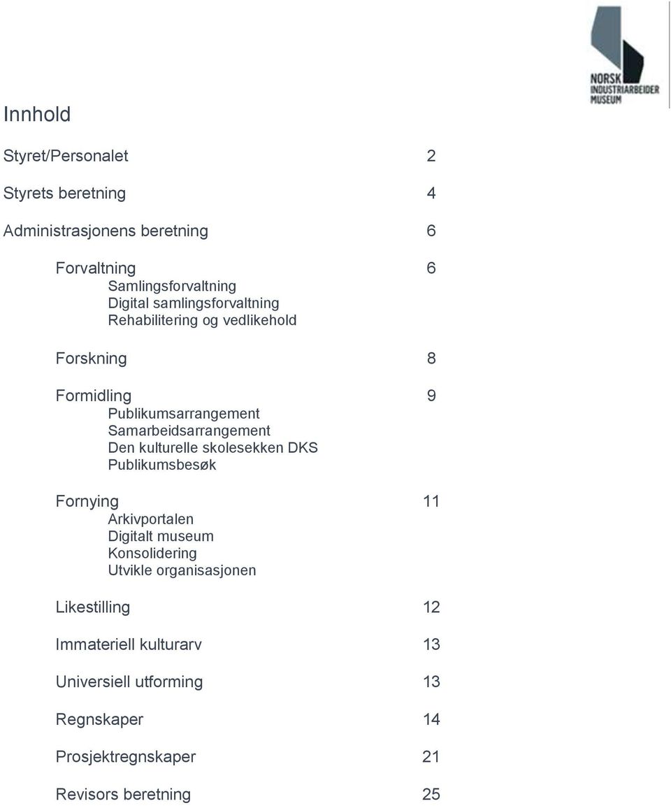 kulturelle skolesekken DKS Publikumsbesøk Fornying 11 Arkivportalen Digitalt museum Konsolidering Utvikle organisasjonen