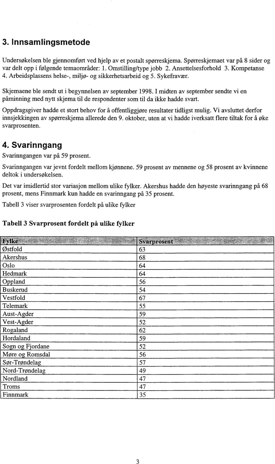 I midten av september sendte vi en påminning med nytt skjema til de respondenter som til da ikke hadde svart. Oppdragsgiver hadde et stort behov for å offentliggjøre resultater tidligst mulig.