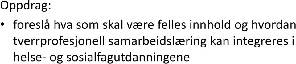 tverrprofesjonell samarbeidslæring