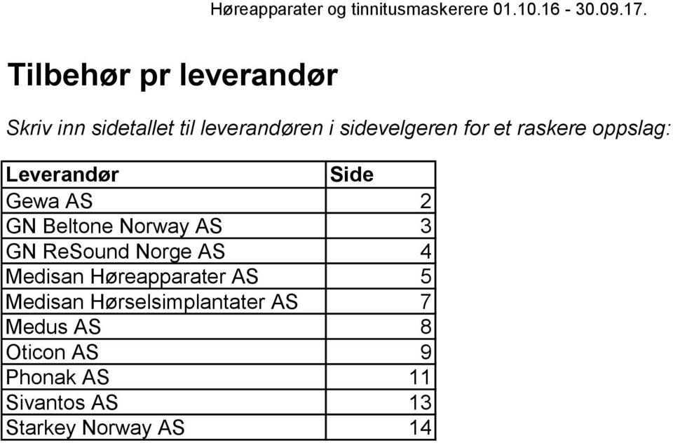 ReSound Norge AS 4 Medisan Høreapparater AS 5 Medisan Hørselsimplantater AS