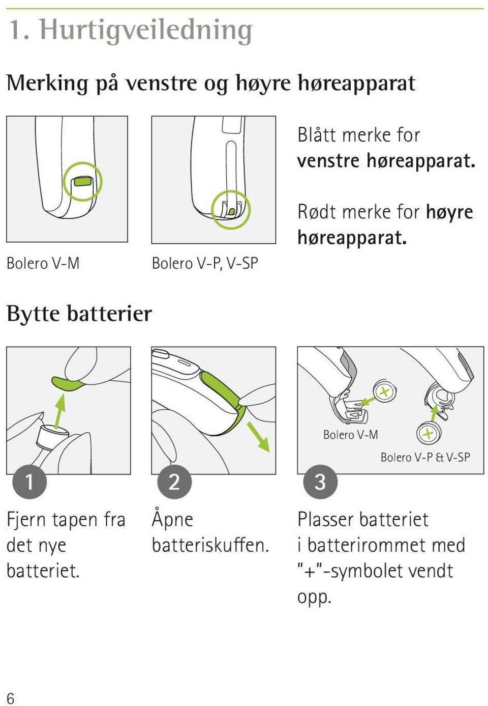 Bolero V-M Bolero V-P, V-SP Bytte batterier Bolero V-M Bolero V-P & V-SP 1 Fjern