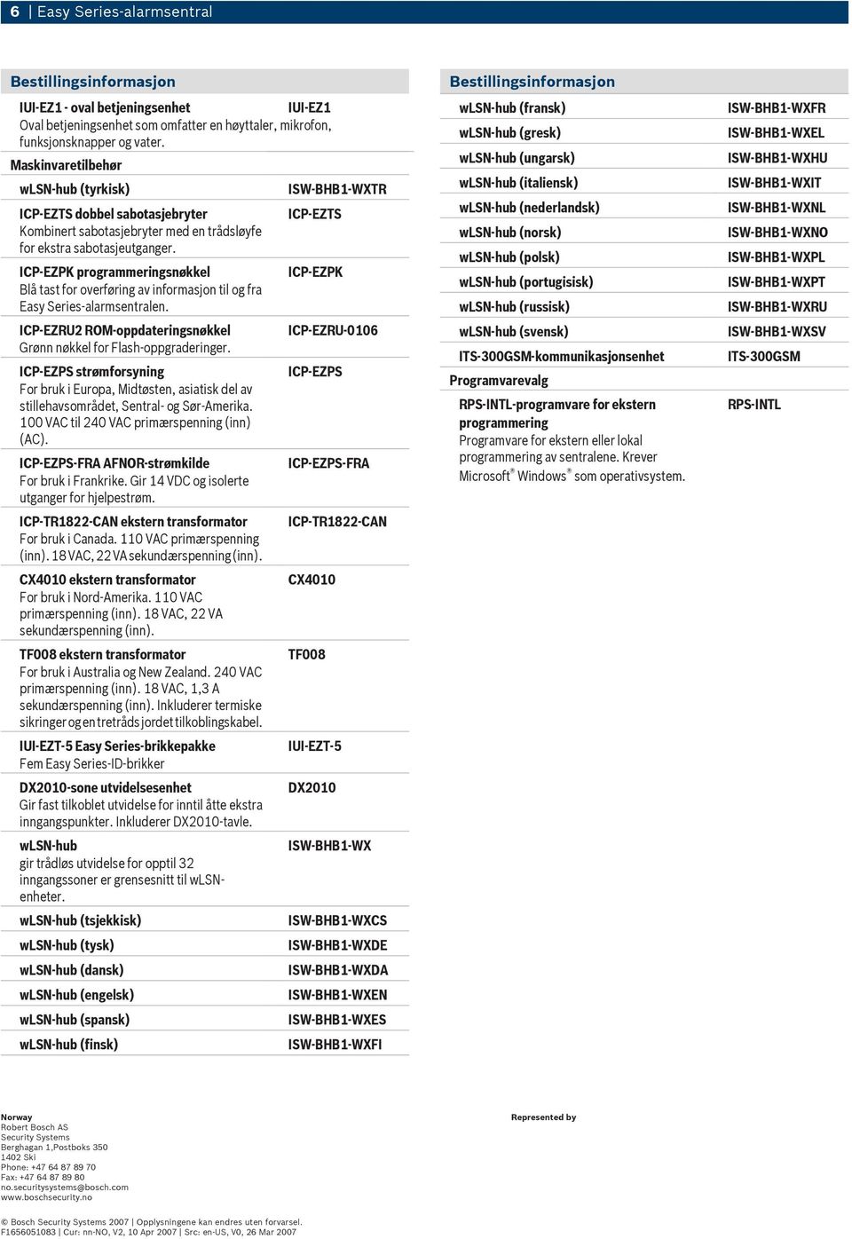 ICP-EZPK programmeringsnøkkel Blå tast for overføring av informasjon til og fra Easy Series-alarmsentralen. ICP-EZRU2 ROM-oppdateringsnøkkel Grønn nøkkel for Flash-oppgraderinger.