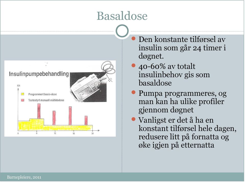 man kan ha ulike profiler gjennom døgnet Vanligst er det å ha en