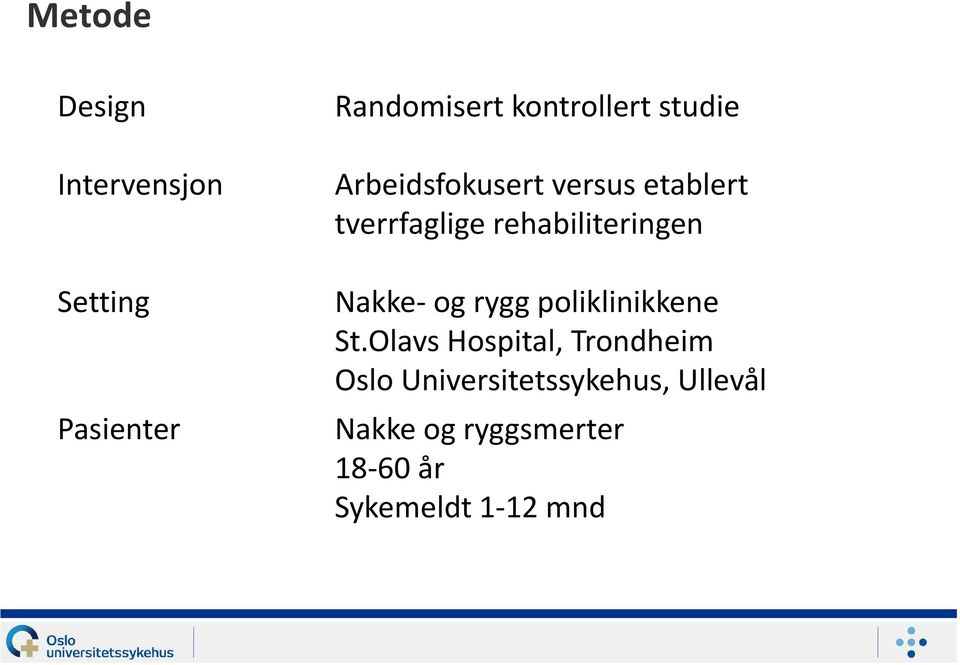 Nakke- og rygg poliklinikkene St.