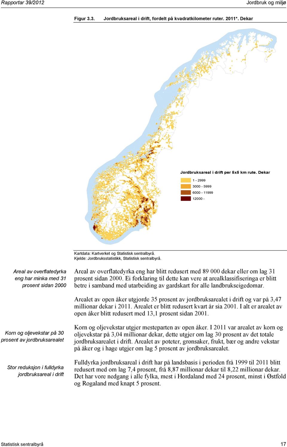 Areal av overflatedyrka eng har minka med 31 prosent sidan 2 Areal av overflatedyrka eng har blitt redusert med 89 dekar eller om lag 31 prosent sidan 2.