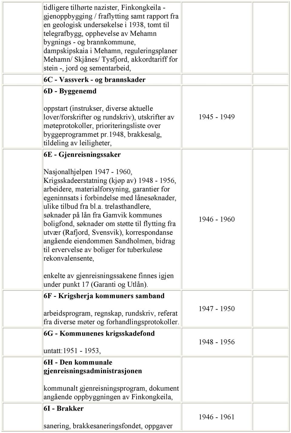 aktuelle lover/forskrifter og rundskriv), utskrifter av møteprotokoller, prioriteringsliste over byggeprogrammet pr.