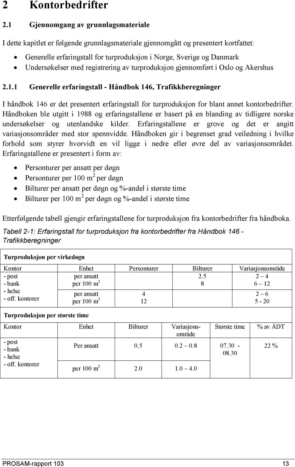 Undersøkelser med registrering av turproduksjon gjennomført i Oslo og Akershus 2.1.