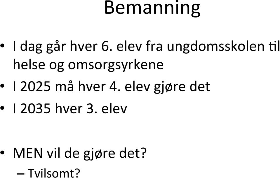 omsorgsyrkene I 2025 må hver 4.