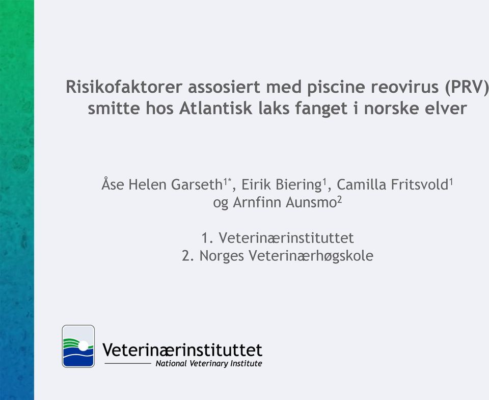 Garseth 1*, Eirik Biering 1, Camilla Fritsvold 1 og