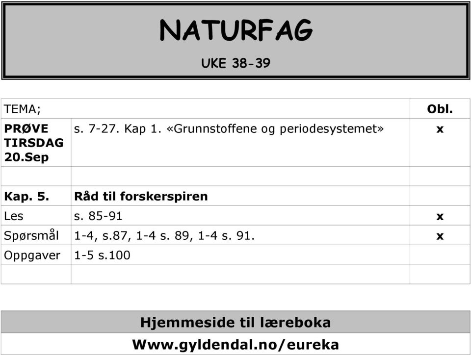 Råd til forskerspiren Les s. 85-91 Spørsmål 1-4, s.87, 1-4 s.