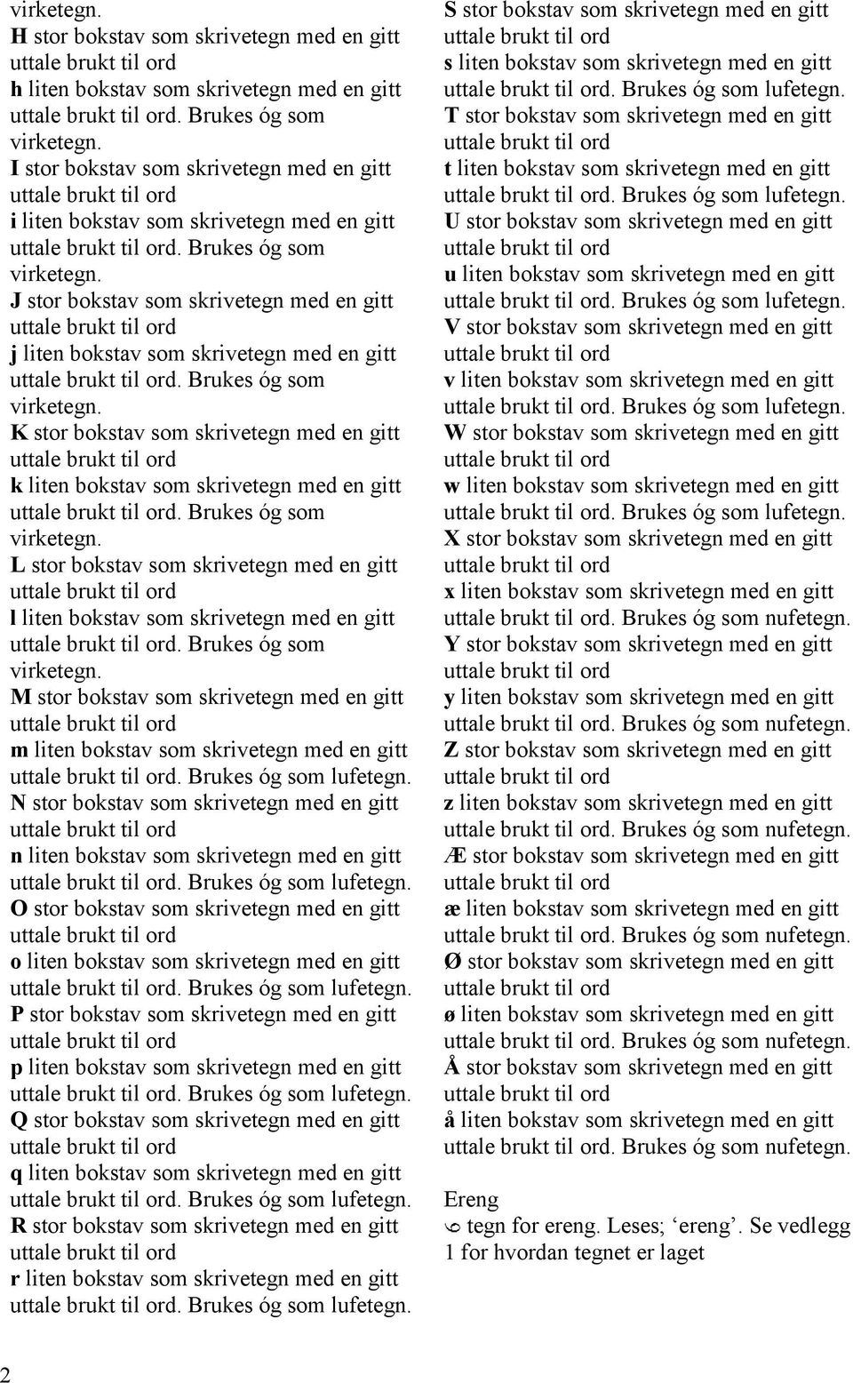 Brukes óg som virketegn. K stor bokstav som skrivetegn med en gitt k liten bokstav som skrivetegn med en gitt. Brukes óg som virketegn.