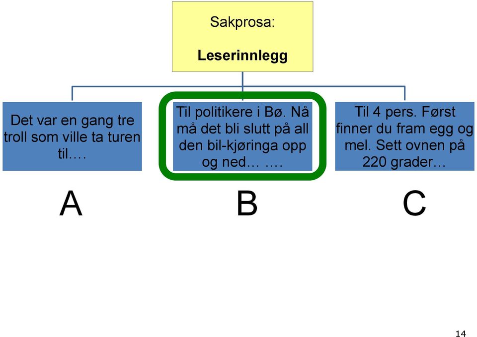 Nå må det bli slutt på all den bil-kjøringa opp og ned.