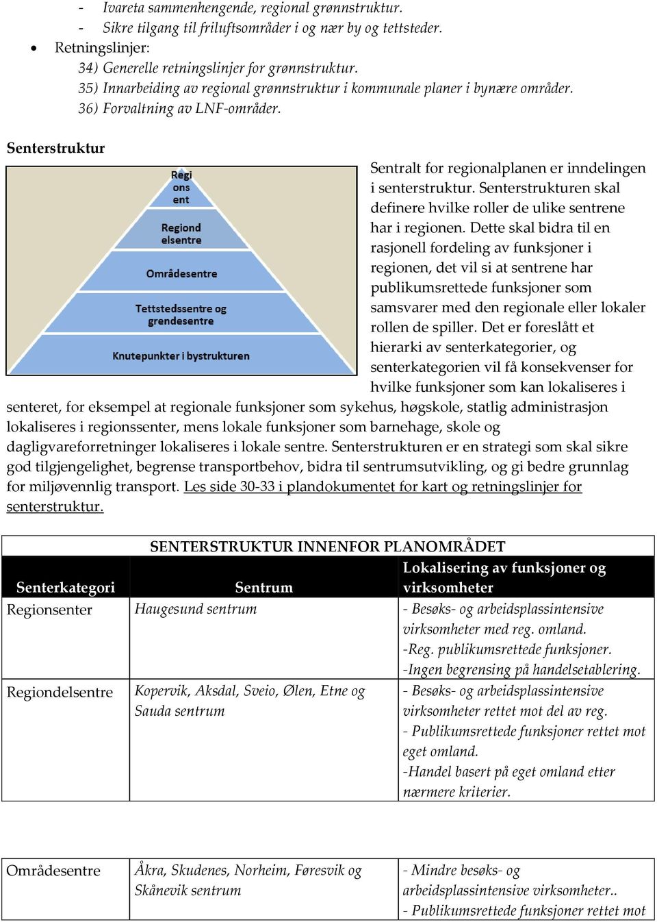 Senterstrukturen skal definere hvilke roller de ulike sentrene har i regionen.
