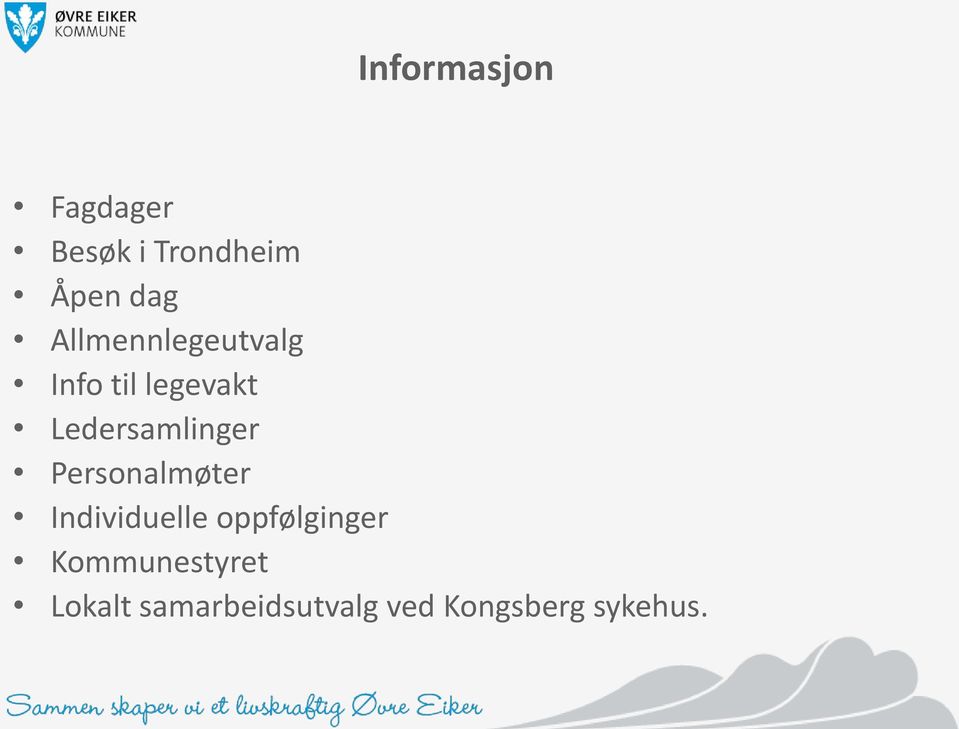 Ledersamlinger Personalmøter Individuelle