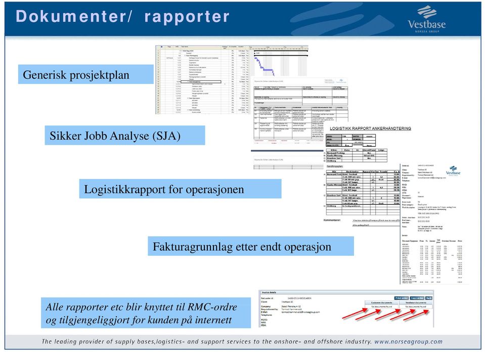 endt operasjon All t t bli k tt t til RMC d Alle rapporter etc