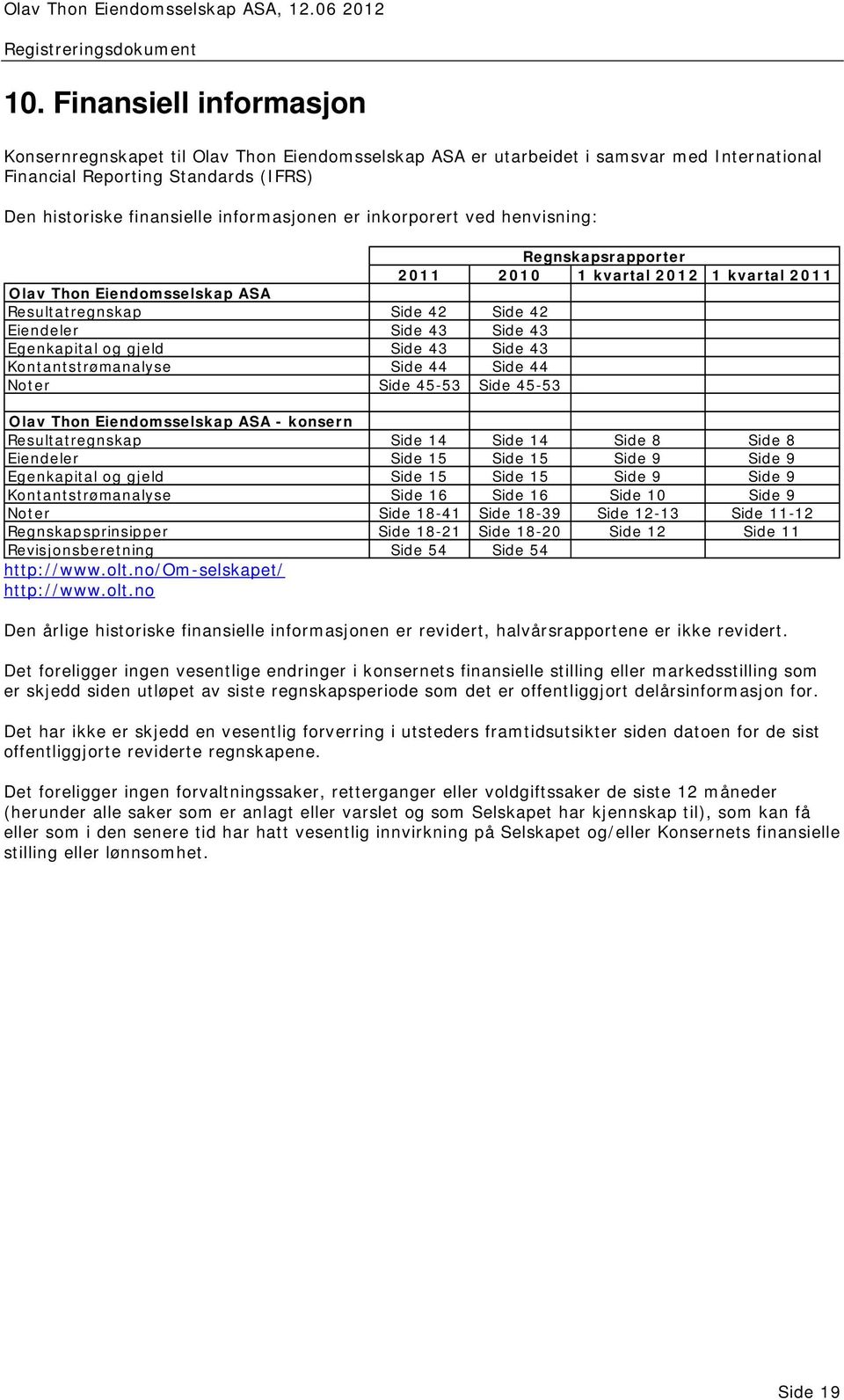 Side 43 Side 43 Kontantstrømanalyse Side 44 Side 44 Noter Side 45-53 Side 45-53 Olav Thon Eiendomsselskap ASA - konsern Resultatregnskap Side 14 Side 14 Side 8 Side 8 Eiendeler Side 15 Side 15 Side 9