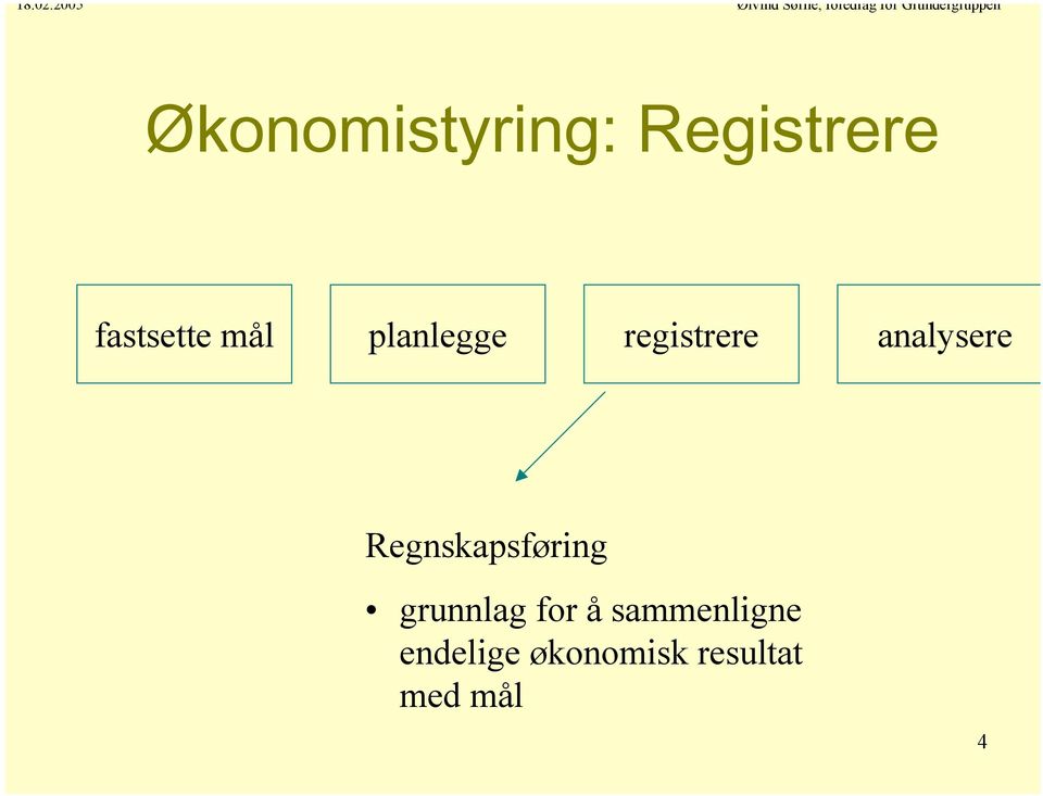 Regnskapsføring grunnlag for å