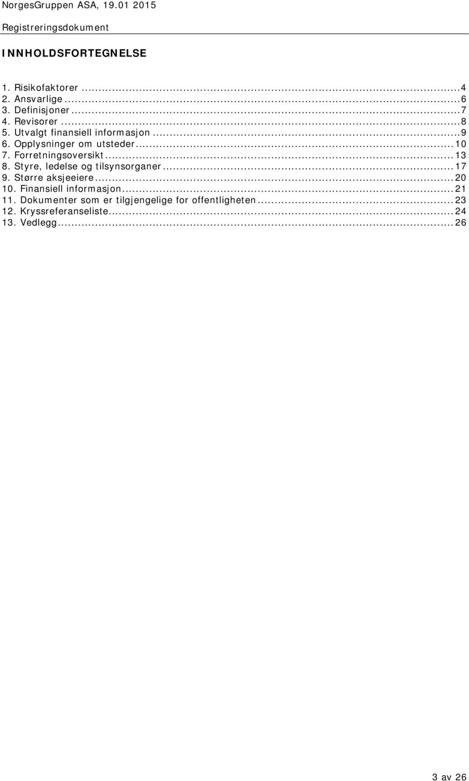 Styre, ledelse og tilsynsorganer... 17 9. Større aksjeeiere... 20 10. Finansiell informasjon... 21 11.