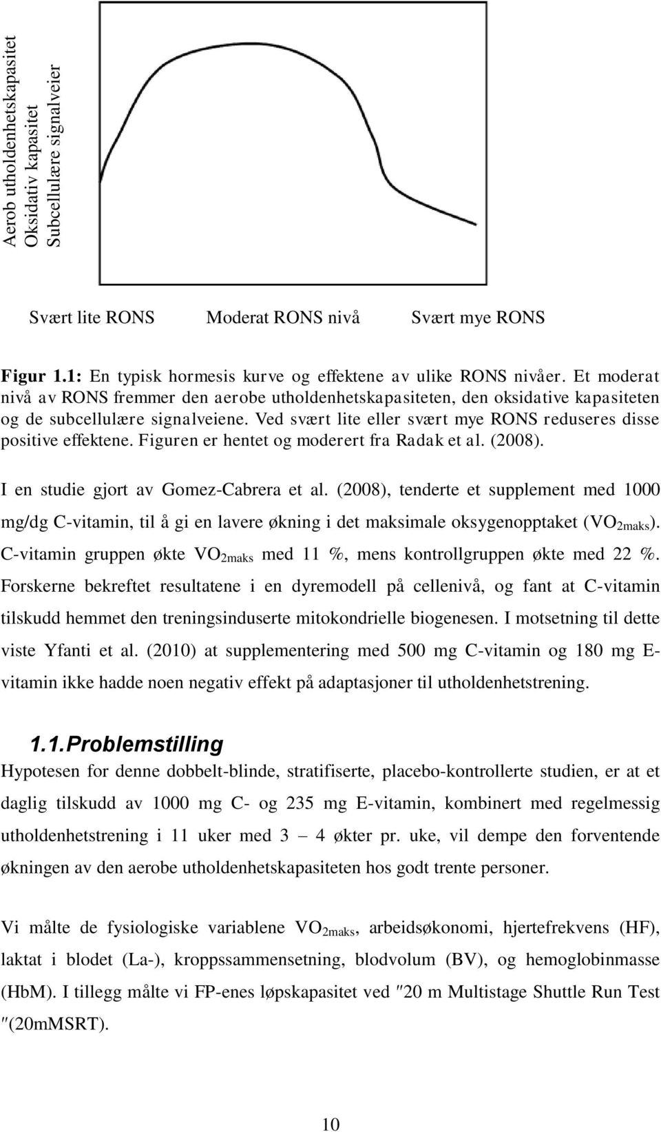 Figuren er hentet og moderert fra Radak et al. (2008). I en studie gjort av Gomez-Cabrera et al.