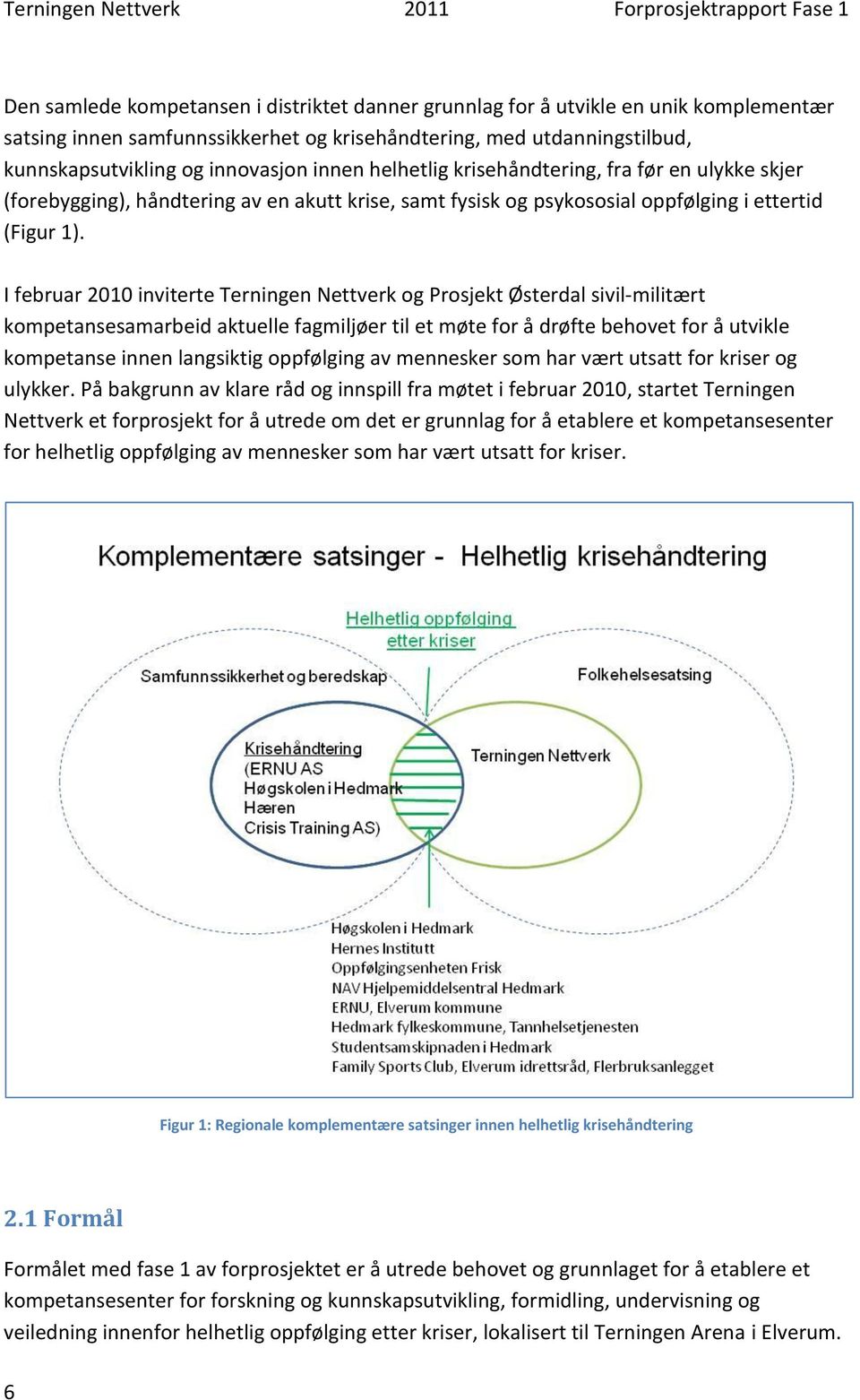 I februar 2010 inviterte Terningen Nettverk og Prosjekt Østerdal sivil-militært kompetansesamarbeid aktuelle fagmiljøer til et møte for å drøfte behovet for å utvikle kompetanse innen langsiktig