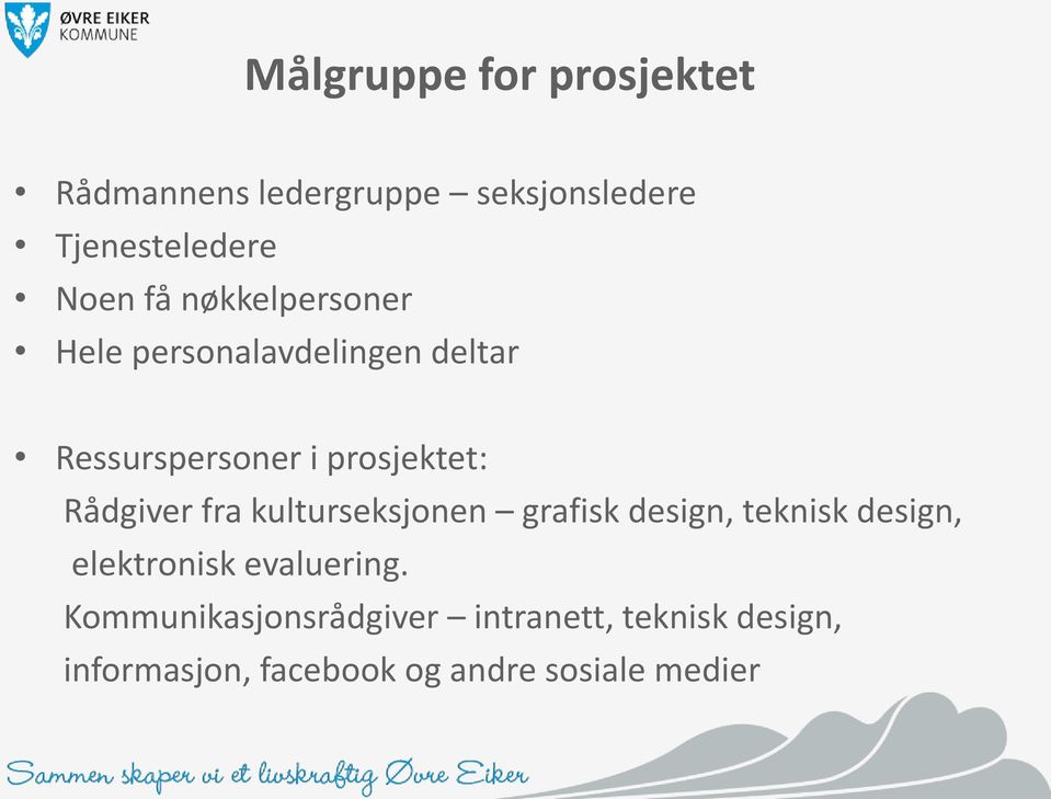 fra kulturseksjonen grafisk design, teknisk design, elektronisk evaluering.