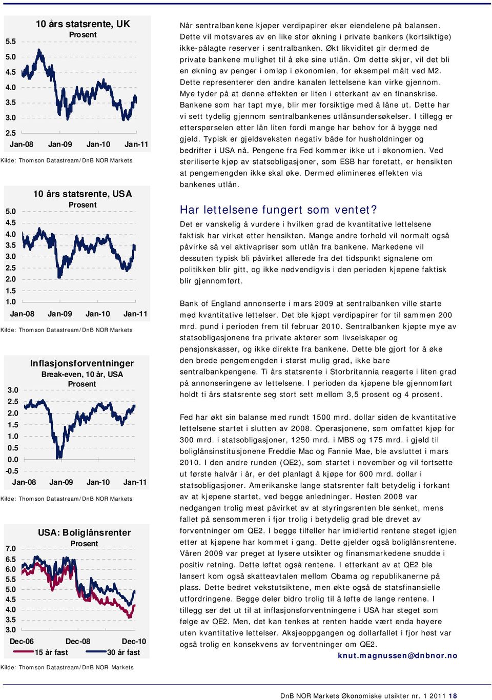 USA: Boliglånsrenter Prosent Dec-6 Dec-8 Dec-1 15 år fast 3 år fast Når sentralbankene kjøper verdipapirer øker eiendelene på balansen.