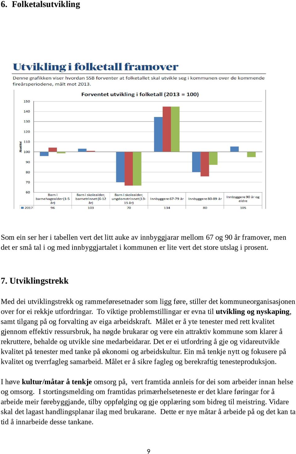 To viktige problemstillingar er evna til utvikling og nyskaping, samt tilgang på og forvalting av eiga arbeidskraft.