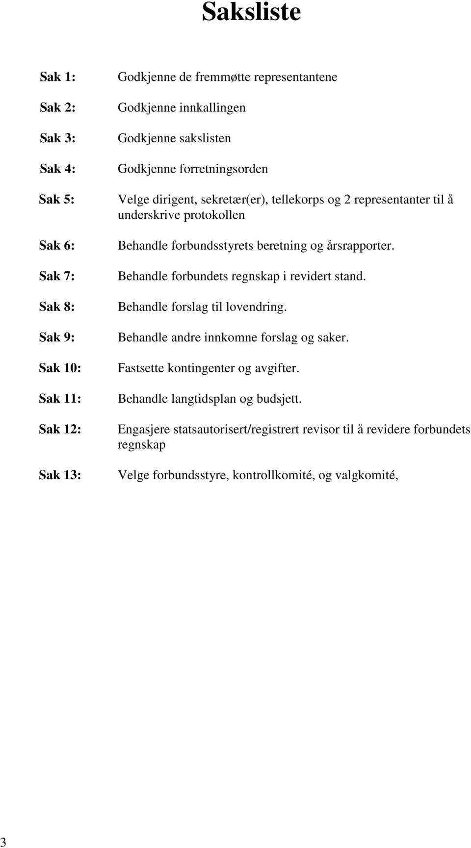 beretning og årsrapporter. Behandle forbundets regnskap i revidert stand. Behandle forslag til lovendring. Behandle andre innkomne forslag og saker.