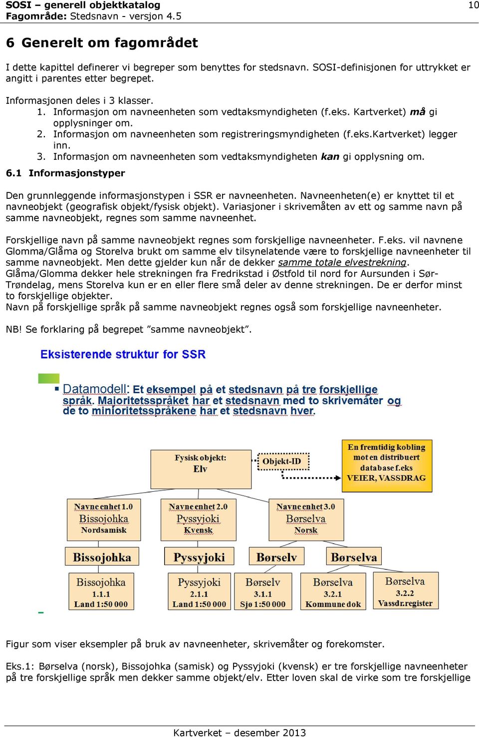 2. Informasjon om navneenheten som registreringsmyndigheten (f.eks.kartverket) legger inn. 3. Informasjon om navneenheten som vedtaksmyndigheten kan gi opplysning om. 6.