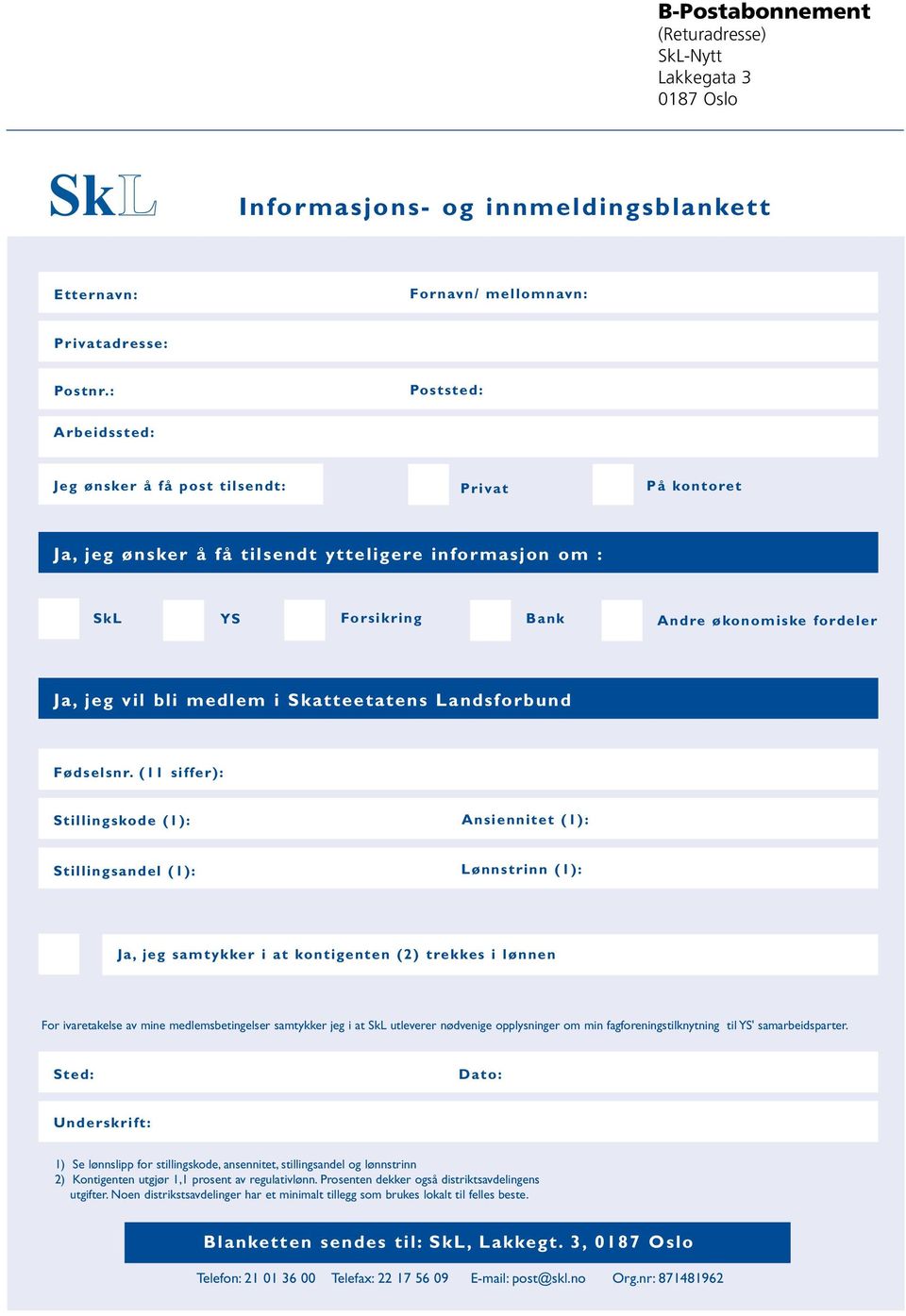 medlem i Skatteetatens Landsforbund Fødselsnr.