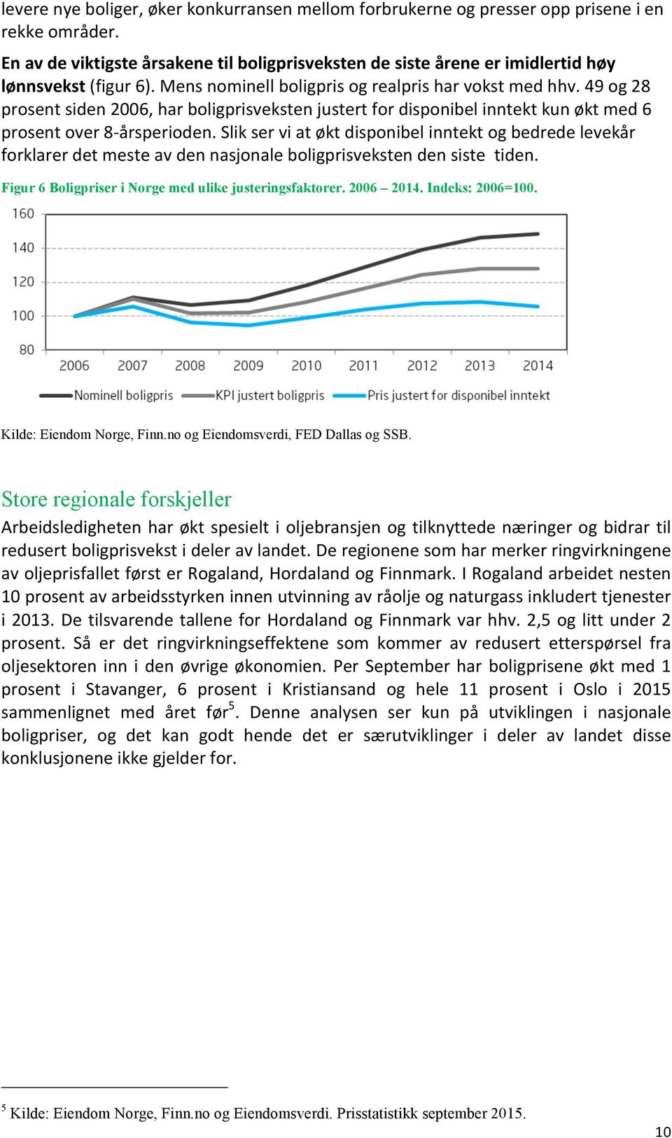 49 og 28 prosent siden 2006, har boligprisveksten justert for disponibel inntekt kun økt med 6 prosent over 8-årsperioden.