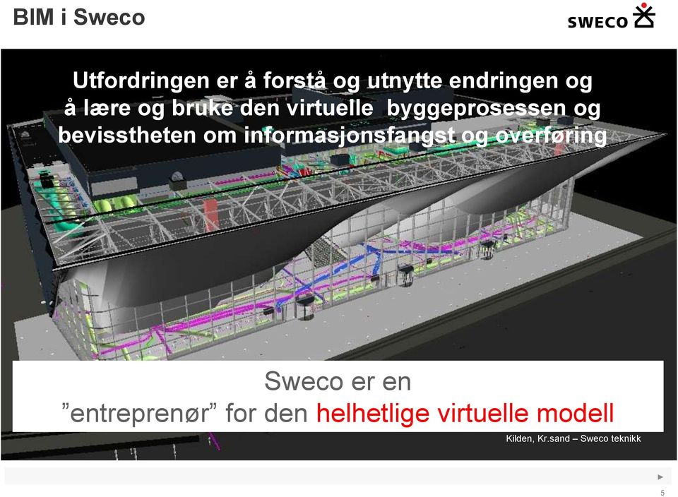 bilde - Velg Sett inn bilde BIM Utvikling i Sweco Sweco er en Rapport til ledergruppen