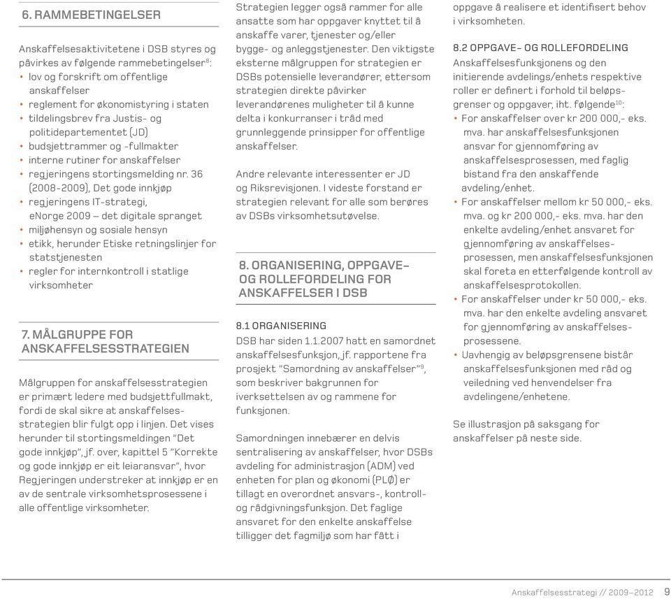 36 (2008-2009), Det gode innkjøp reg jeringens IT-strategi, enorge 2009 det digitale spranget miljøhensyn og sosiale hensyn etikk, herunder Etiske retningslinjer for statstjenesten regler for