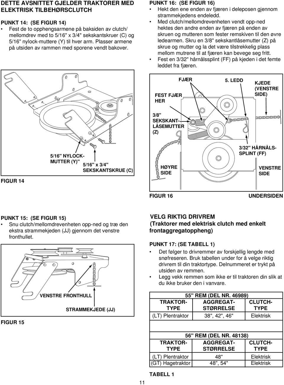 Med clutch/mellomdrevenheten vendt opp-ned hektes den andre enden av fjæren på enden av skruen og mutteren som fester remskiven til den øvre ledearmen.