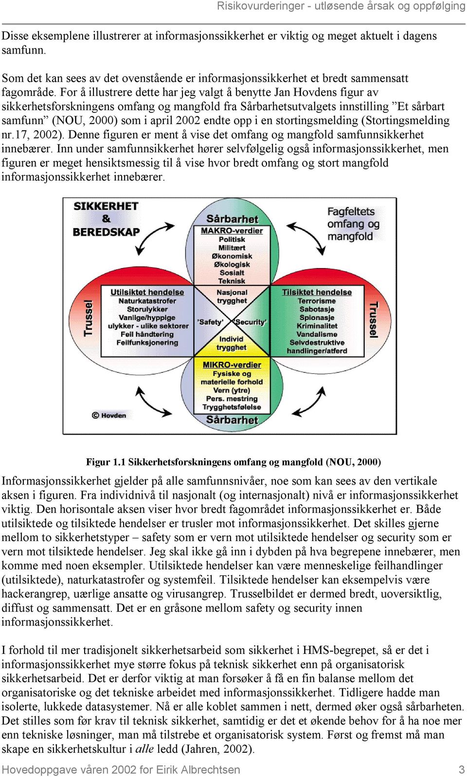 opp i en stortingsmelding (Stortingsmelding nr.17, 2002). Denne figuren er ment å vise det omfang og mangfold samfunnsikkerhet innebærer.