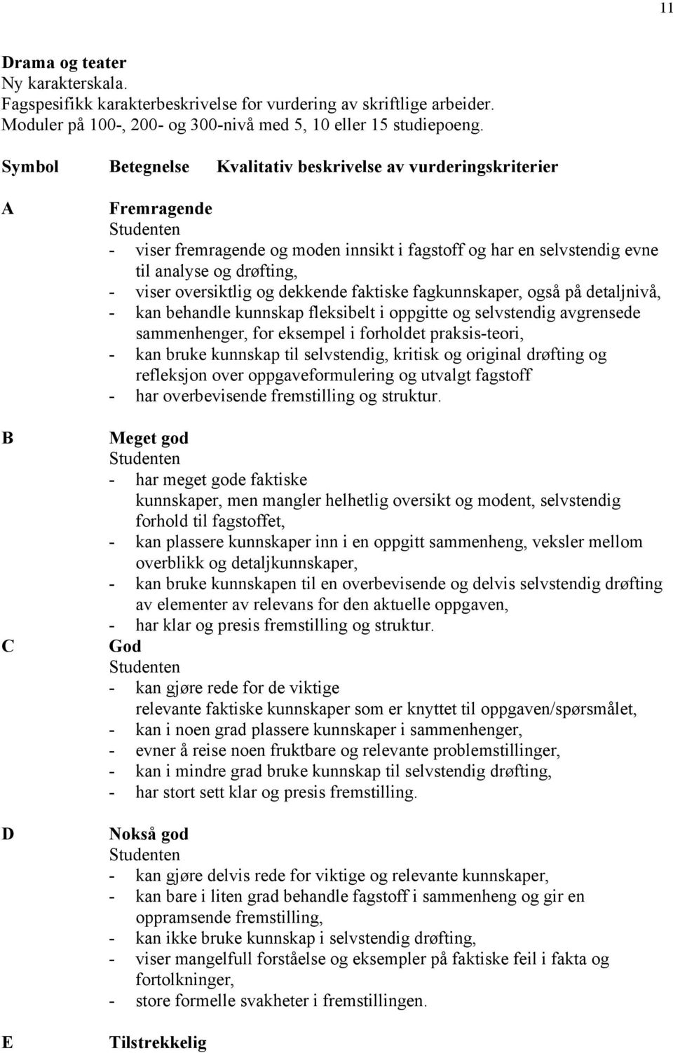 viser oversiktlig og dekkende faktiske fagkunnskaper, også på detaljnivå, - kan behandle kunnskap fleksibelt i oppgitte og selvstendig avgrensede sammenhenger, for eksempel i forholdet praksis-teori,