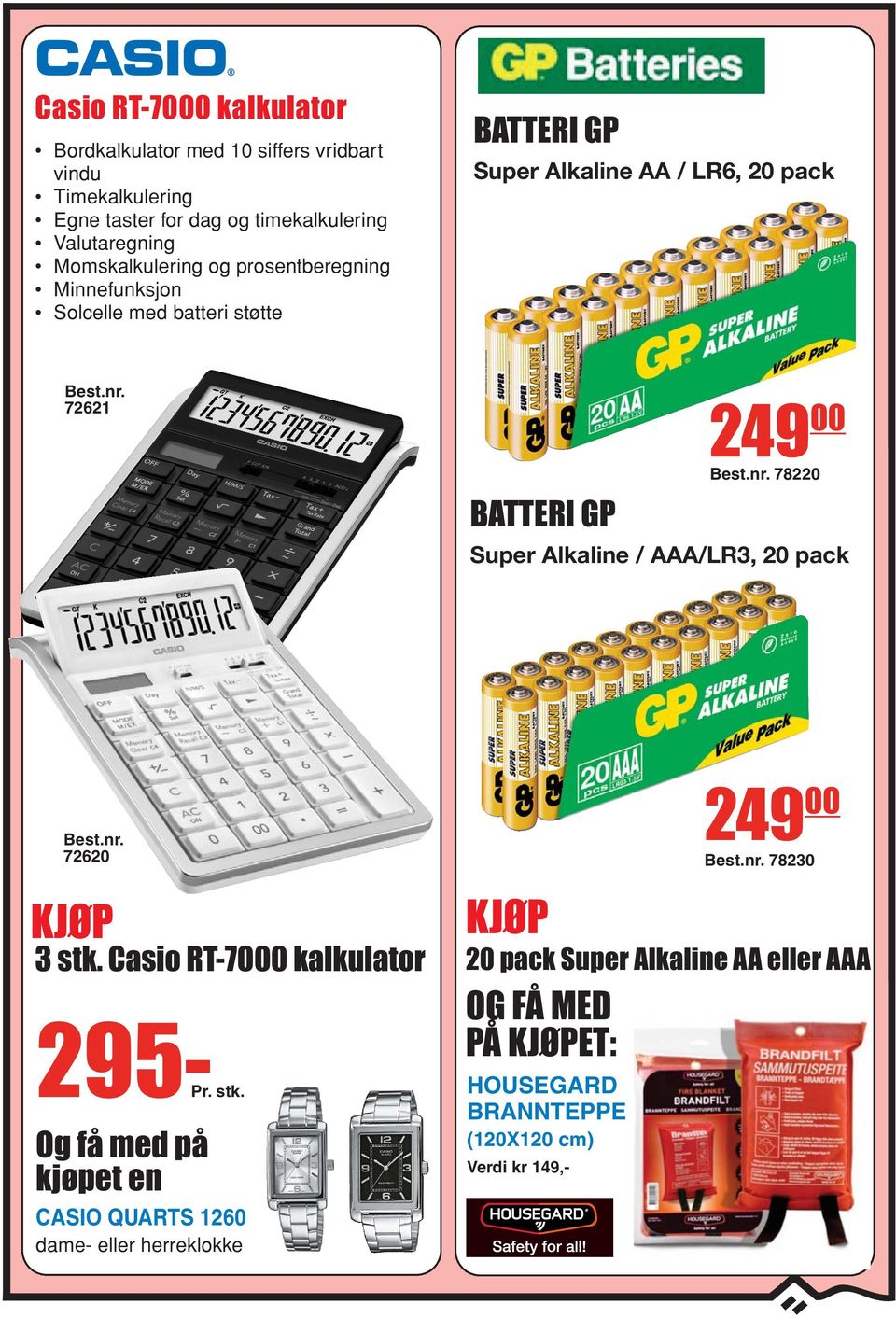 BATTERI GP Super Alkaline / AAA/LR3, 20 pack 72620 KJØP 3 stk.