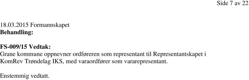 kommune oppnevner ordføreren som representant til