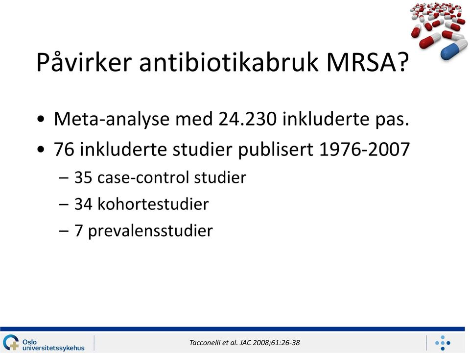 76 inkluderte studier publisert 1976-2007 35