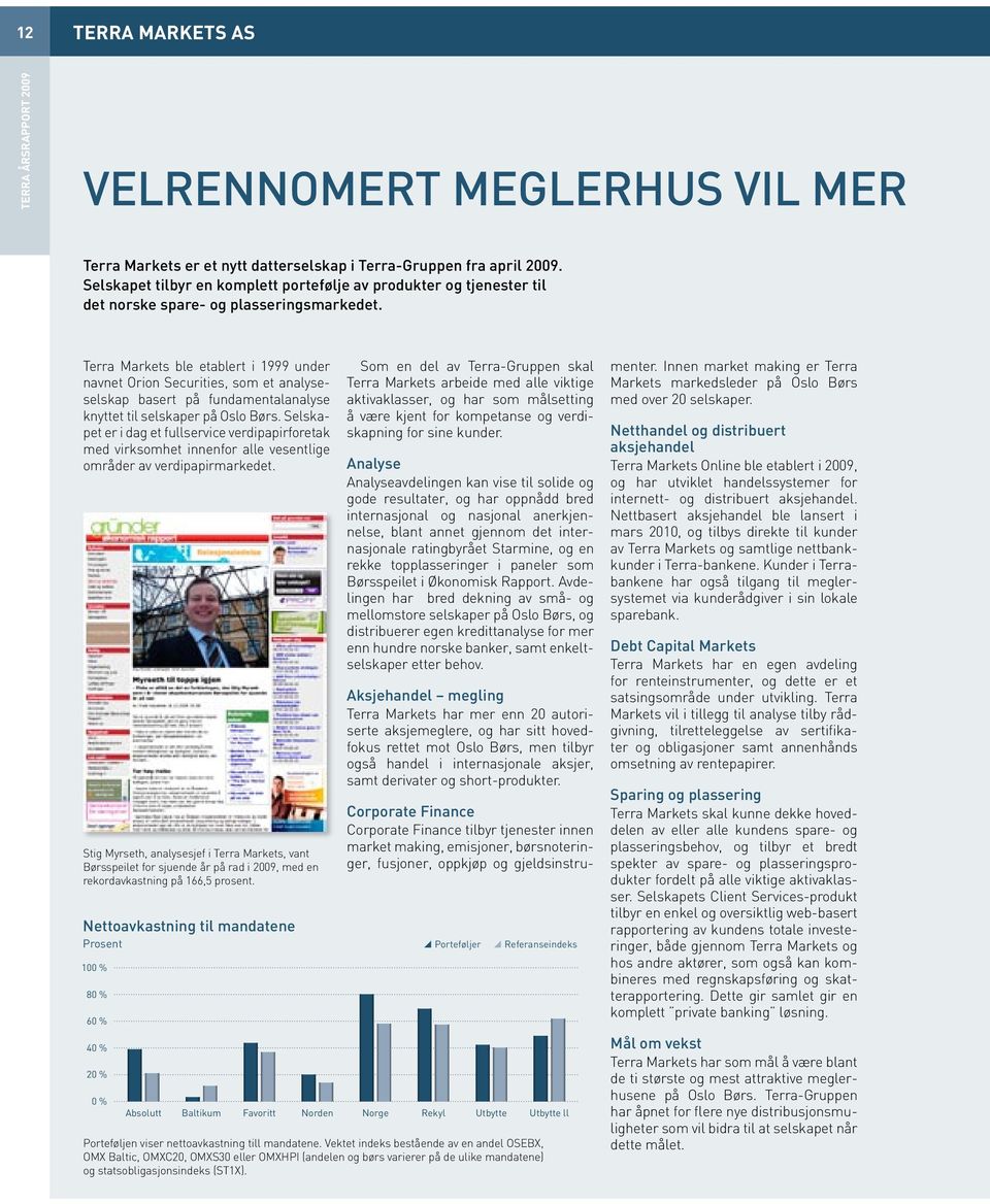 Terra Markets ble etablert i 1999 under navnet Orion Securities, som et analyseselskap basert på fundamentalanalyse knyttet til selskaper på Oslo Børs.