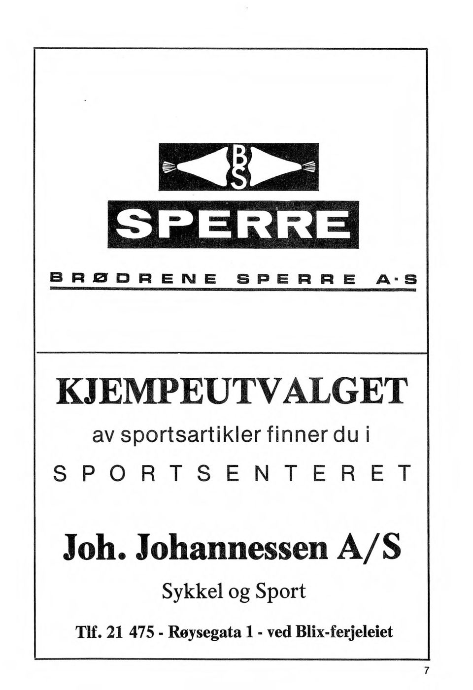 SPORTSENTERET Joh.