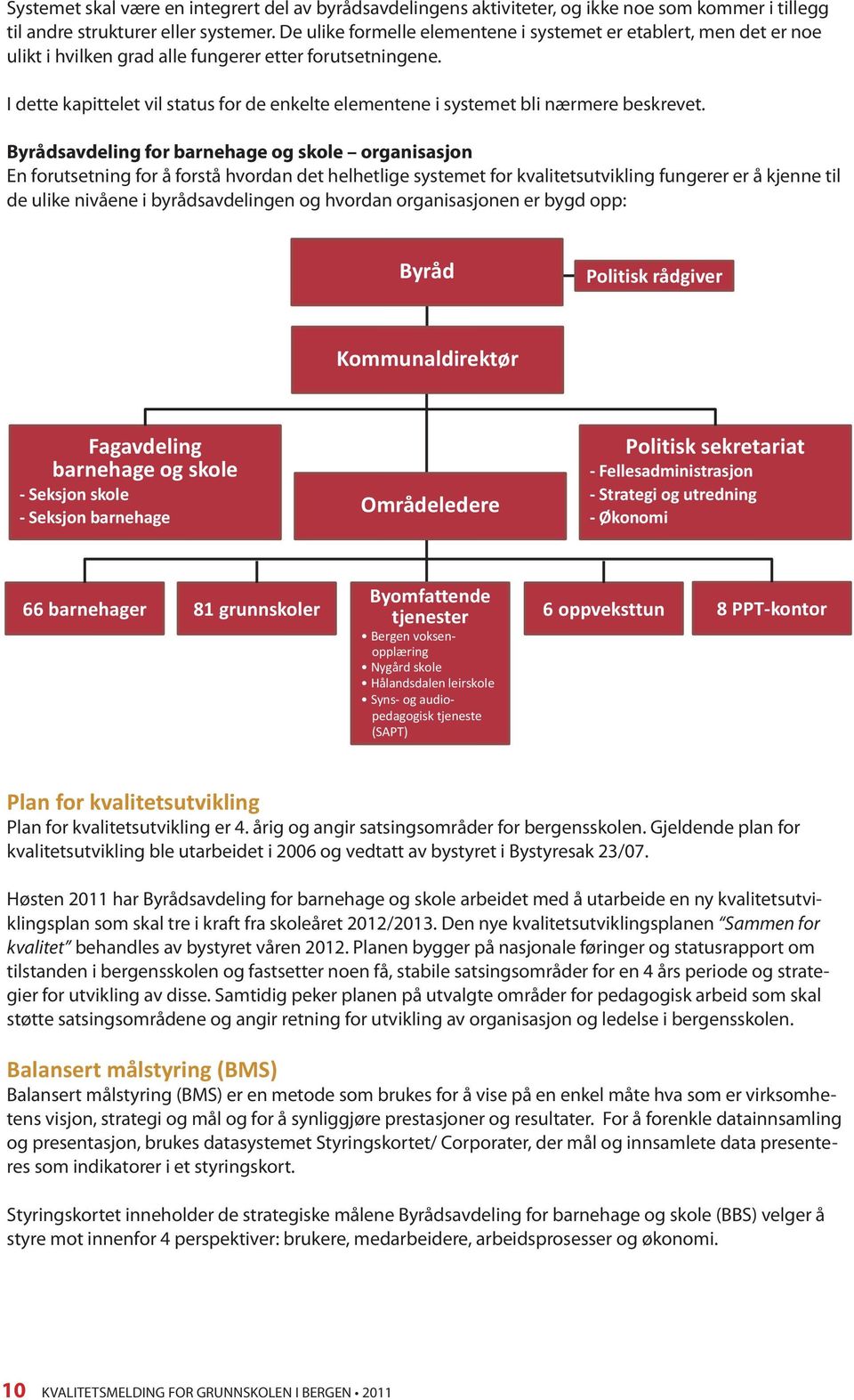 I dette kapittelet vil status for de enkelte elementene i systemet bli nærmere beskrevet.