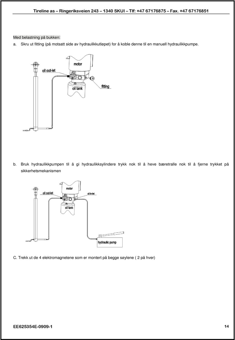 hydraulikkpumpe. b.