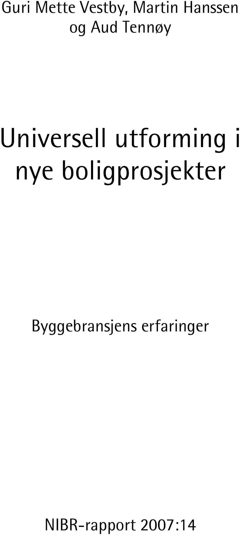 i nye boligprosjekter